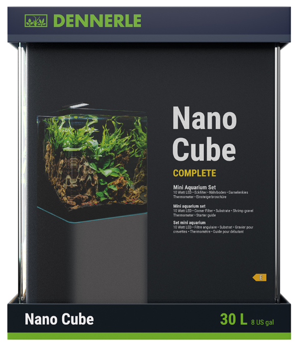 Аквариум DENNERLE Nano Cube Complete в комплекте фильтр, освещение, питательная подложка , кварцевый грунт и термометр, 30 литров - фотография № 1