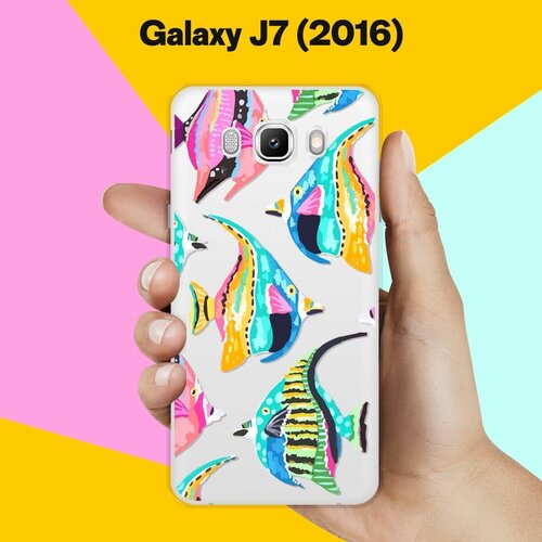 Силиконовый чехол на Samsung Galaxy J7 (2016) Рыбы / для Самсунг Галакси Джей 7 (2016) пластиковый чехол влюбленная пицца 2 на samsung galaxy j7 2016 самсунг галакси джей 7 2016