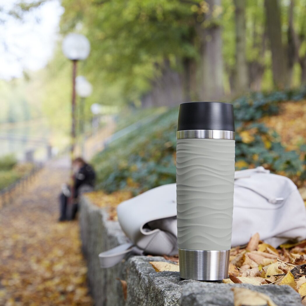 Термокружка EMSA Travel Mug Waves, 0.5 л, серый - фотография № 2