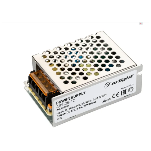 Блок питания ARS-25-12 (12V, 2.1A, 25W) (Arlight, IP20 Сетка, 2 года)