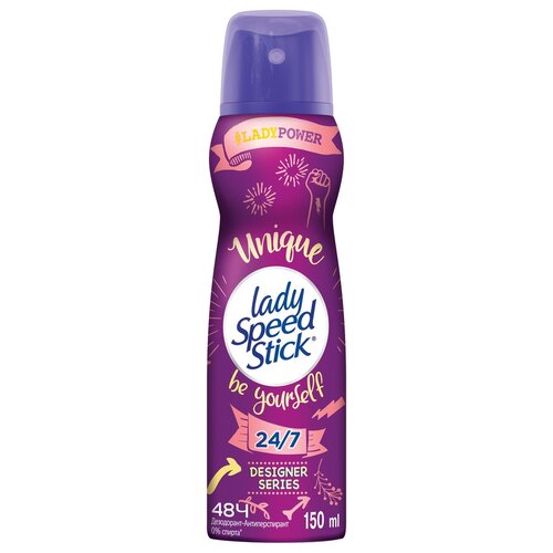 Дезодорант-антиперспирант спрей женский Lady Speed Stick Unique Be yourself, для женщин, 150мл