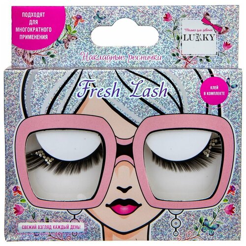 Накладные Ресницы Lukky(LUCKY) Fresh Lash со стразами Бантики