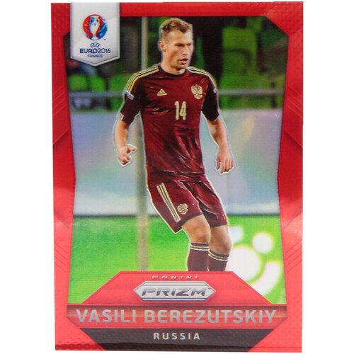 Коллекционная карточка Panini Prizm UEFA EURO 2016 France #178 Vasili Berezutskiy - Red S0232 новая коллекционная карточка genshin impact классическая роскошная карточка ssp glory red gold cp gold и silver коллекционная карточка