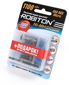 Фото Аккумулятор Ni-Mh 1100 мА·ч 1.2 В ROBITON AAA HR03 Micro 1100