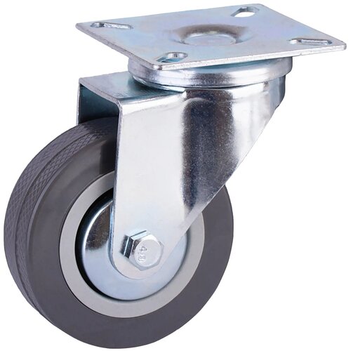 Колесо поворотное без тормоза с площадкой 65 мм пластик максимальная нагрузка 40 кг цвет серый