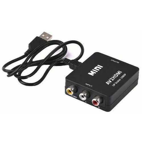 Переходник (модулятор) 3RCA (вход)- HDMI (выход) rca av to hdmi compatible converter av cvsb l r video box hd 1080p 60hz av 2 hdmi support ntsc pal output for monitor display