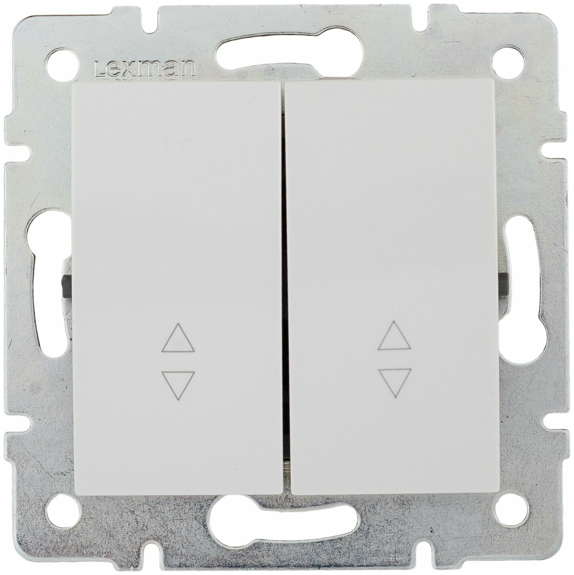 фото Переключатель встраиваемый Lexman Виктория 2 клавиши, цвет белый