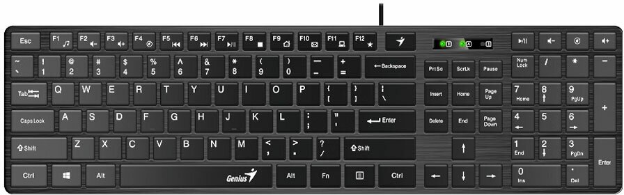 Клавиатура проводная мультимедийная Genius SlimStar 126, черный