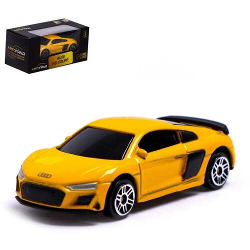 Машина металлическая Автоград Audi R8 Coupe, 1:64, желтый 344038 легковой автомобиль автоград audi r8 coupe 7335818 7335817 1 32 12 см желтый