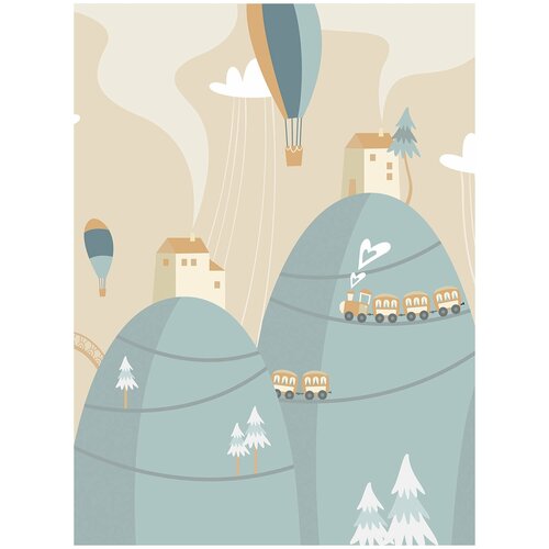 Фотообои флизелин эко Холмики с домиками 200х270 4482₽