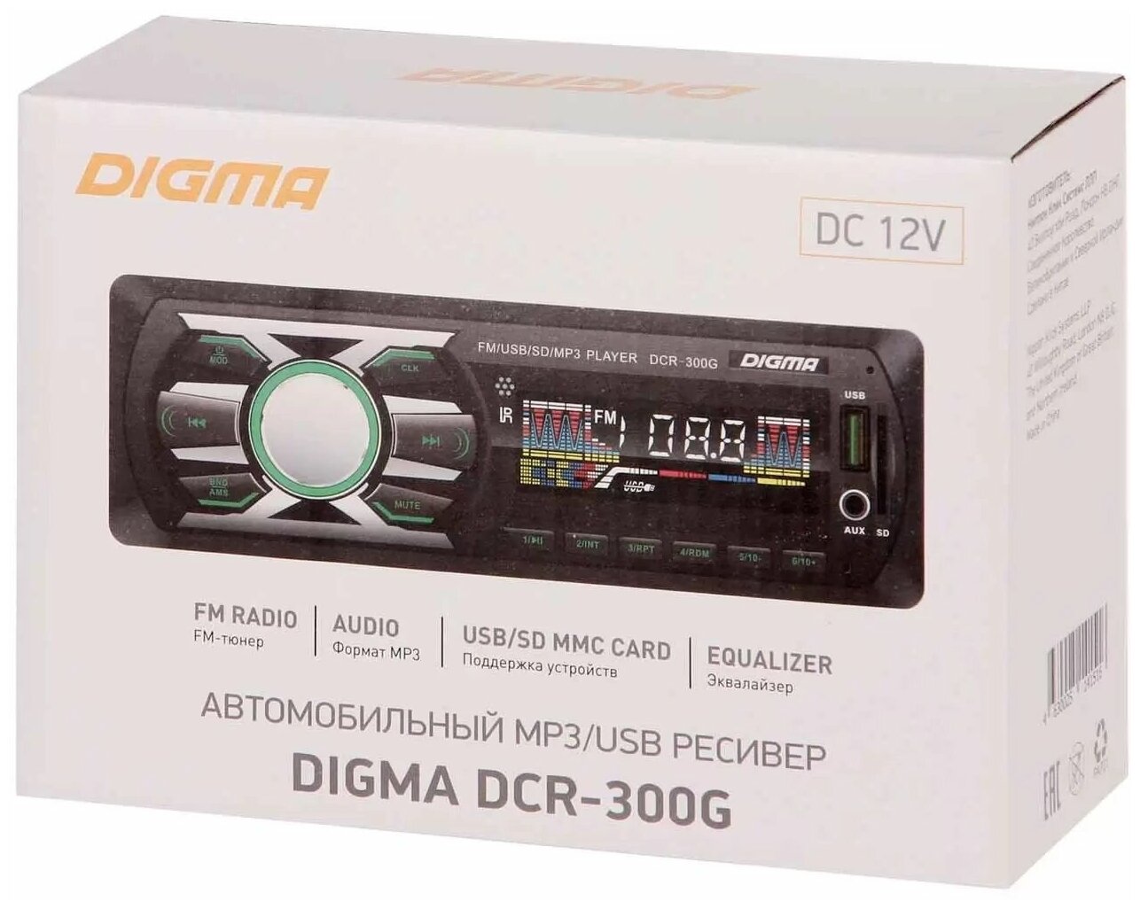 Автомагнитола Digma 1DIN 4x45Вт - фото №6