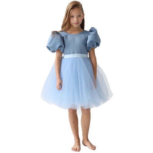 Платье-пачка KROLLY нарядное, размер 92-98, голубой, синий