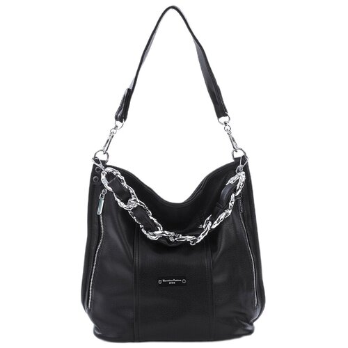 фото Сумка женская с одним ремнём черная экокожа marrivina