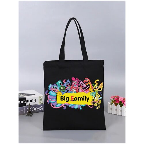 фото Сумка шоппер , фактура гладкая, черный е-бренд