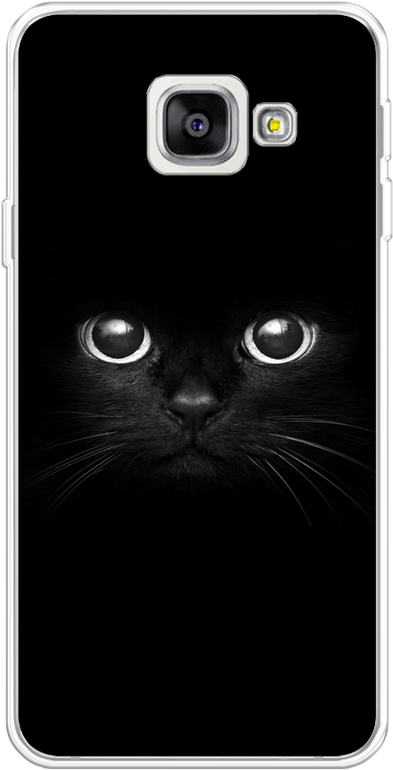 Силиконовый чехол на Samsung Galaxy A3 2016 / Самсунг Галакси А3 2016 Взгляд черной кошки