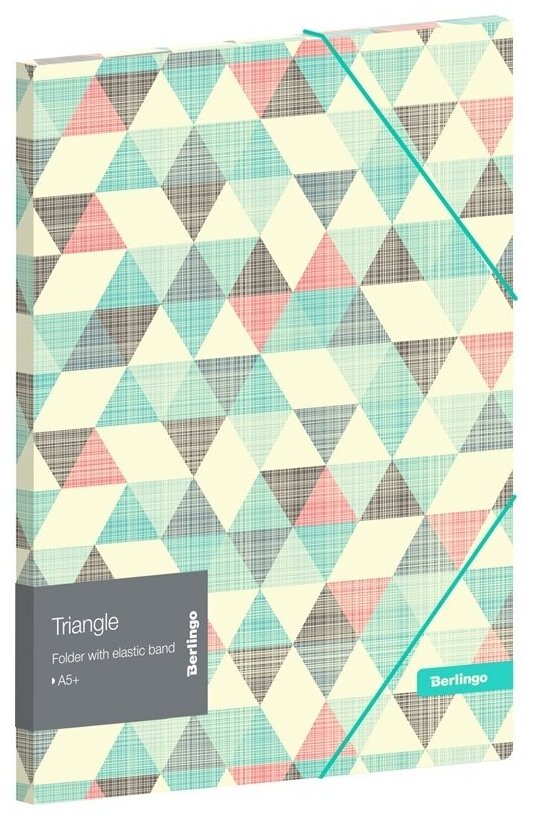 Папка для тетрадей Berlingo на резинке, "Triangle", А5, 600 мкм, с рисунком (FB5_A5201)