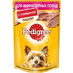 Корм консервированный для взрослых собак PEDIGREE паштет с говядиной, для миниатюрных пород, 80 г - 40 шт. - изображение