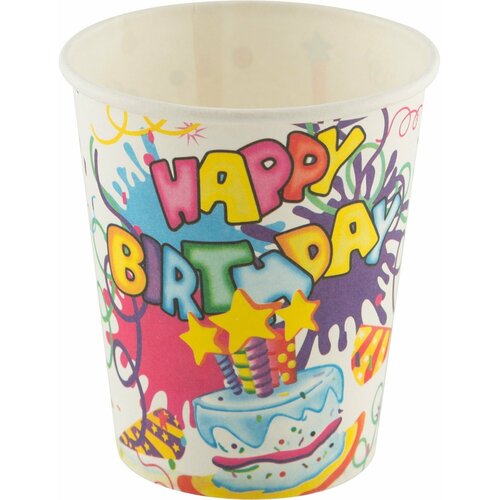Набор стаканов бумажных Happy Birthday Волшебная Страна 210 мл 6шт 363₽