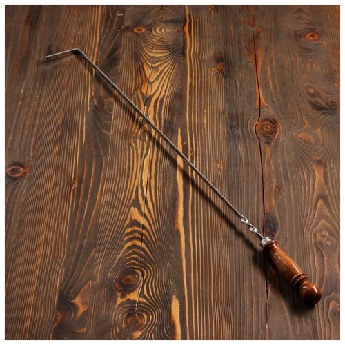 Кочерга Сима-ленд узбекская с деревянной ручкой, с узором 5164425 серебристый/коричневый 7.5 см 82 см 3.5 см