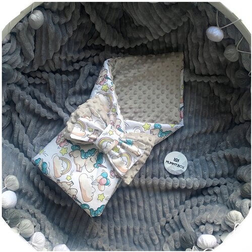 Конверт - одеяло на выписку MUMMY.BOX летний, для новорождённых в кровать, в коляску для малышей