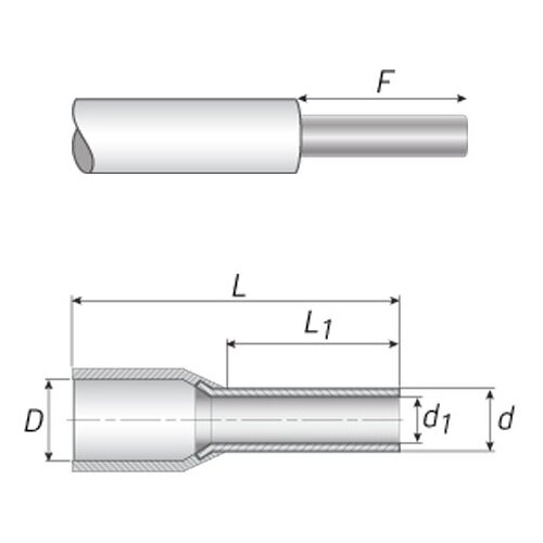 Наконечники втулочные glw-НШВИ 6.0-12 {61580} (упак 100 шт)