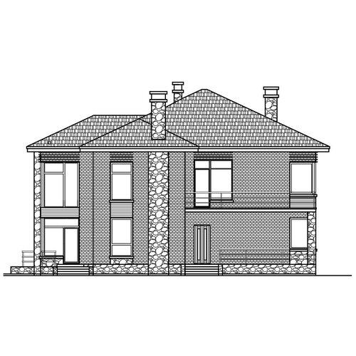 Проект дома Catalog-Plans-48-24FAK1L (297,49кв. м, 17,26x15,44м, кирпич 380)