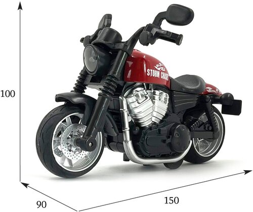 Мотоцикл металл коллекционной Harley-Davidson 1:12 - 15 см. (Харли Дэвидсон) , Свет + Звук Красный