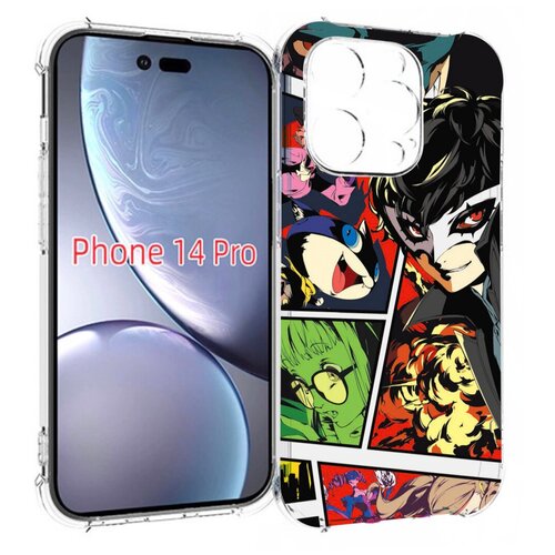 Чехол MyPads Persona 5 art для iPhone 14 Pro задняя-панель-накладка-бампер