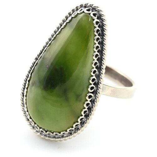 Кольцо Радуга Камня, нефрит, размер 17, зеленый кольцо радуга камня нефрит размер 18 зеленый