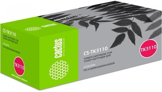 Тонер-картридж Cactus CS-TK-3110 черный (15500стр.) для Kyocera Ecosys FS-4100DN/4200DN/4300DN