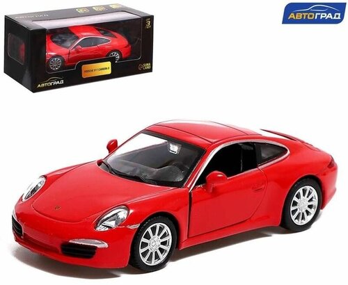 Машина металлическая PORSCHE 911 CARRERA S, 1:32, открываются двери, инерция, цвет красный