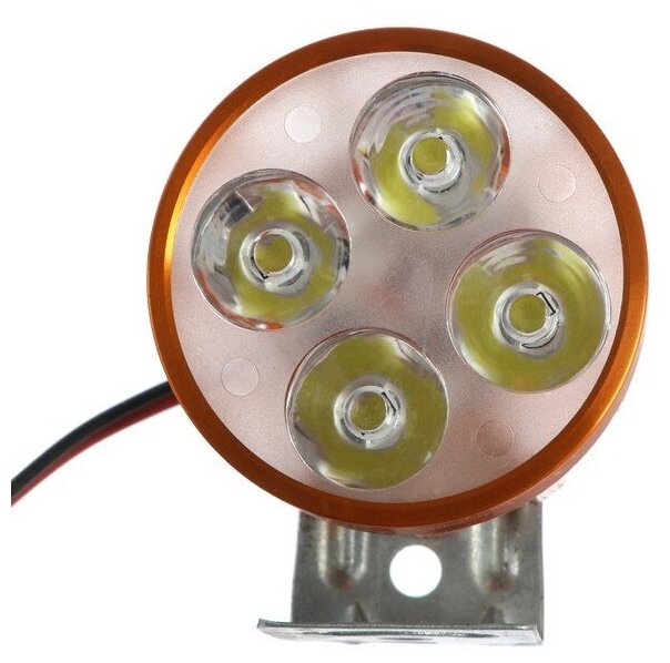 Фара cветодиодная для мототехники, 4 LED, IP67, 4 Вт, направленный свет - фотография № 2