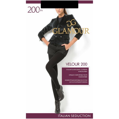 колготки glamour 200 den 2 шт размер 2 черный Колготки Glamour, 200 den, размер 2, мультиколор, черный