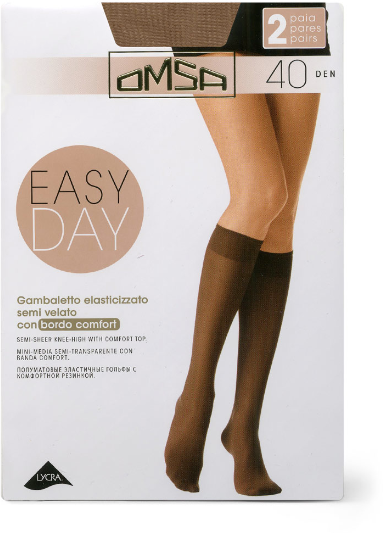 Женские гольфы Omsa высокие, капроновые, 40 den, размер 1/2 (S/M ...