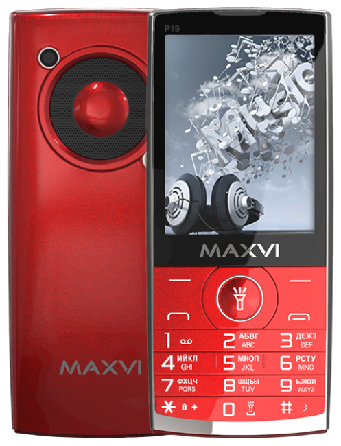 Телефон MAXVI P19, винно-красный