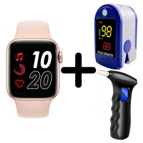 Умные часы BandRate Smart SX1818GP-SET6 с пульсометром и алкотестером секундомером тонометром 850500₽