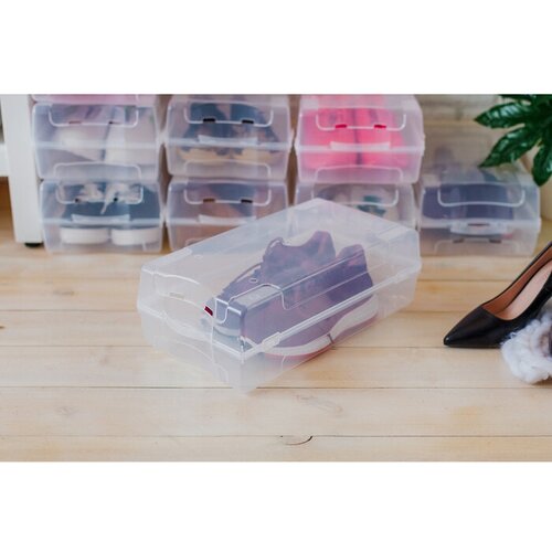 Короб для хранения обуви «Реноме», 38×20,5×13 см, цвет прозрачный