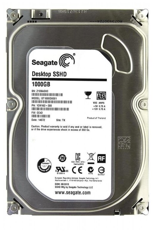 Гибридный диск (SSHD) Seagate 1 TB (ST1000DX001)