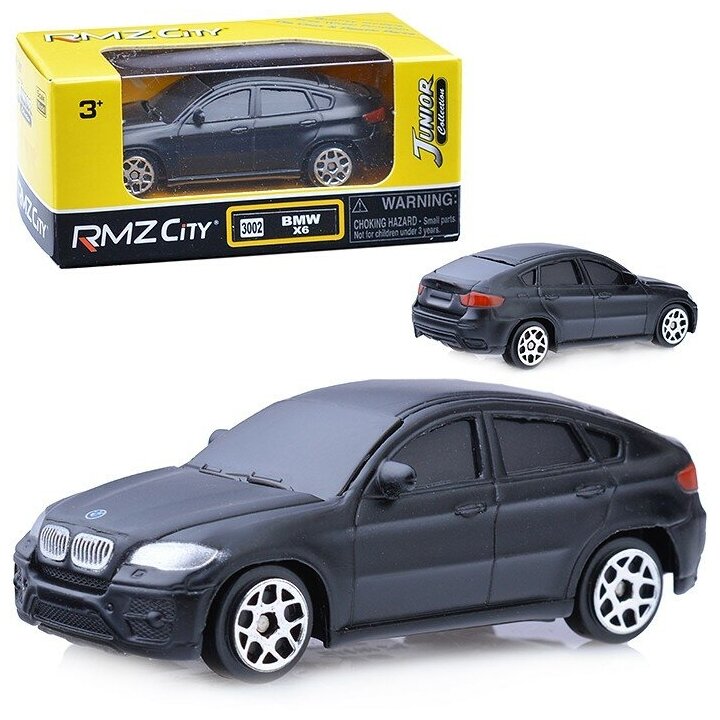 Игрушка Uni-Fortune, Машина металлическая 1:64 BMW X6, без механизмов черный матовый - фото №7