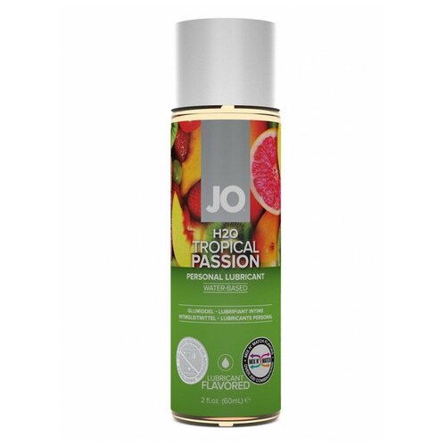 Лубрикант на водной основе с ароматом тропических фруктов JO Flavored Tropical Passion - 60 мл. (цвет не указан)