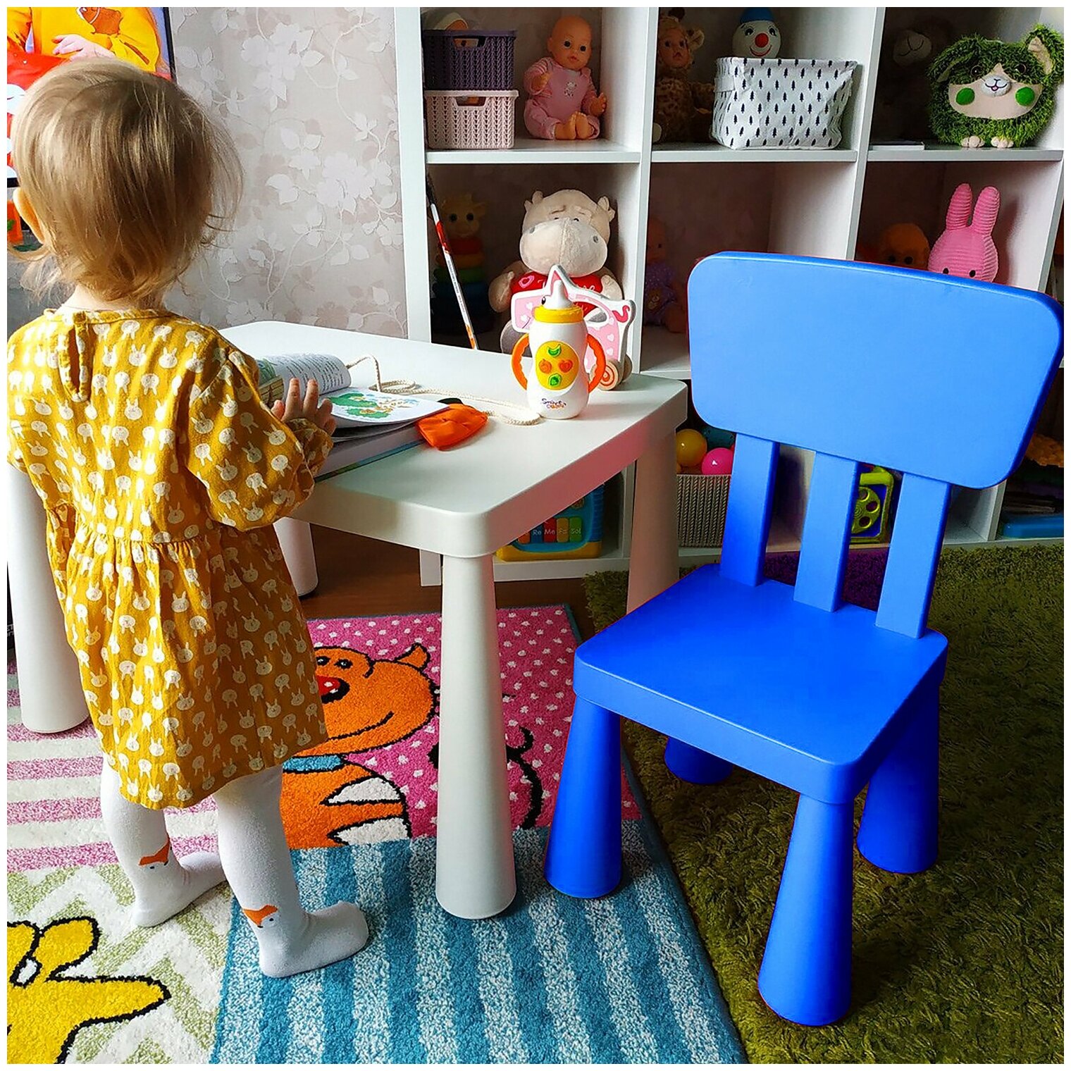 Детский стул / стульчик пластиковый для ребенка, малышей со спинкой Мамонт синий, от 2 до 7 лет, 532750 - фотография № 8