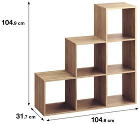 Стеллаж SPACEO KUB 6 секций 104x104x31.5 см ЛДСП цвет дуб