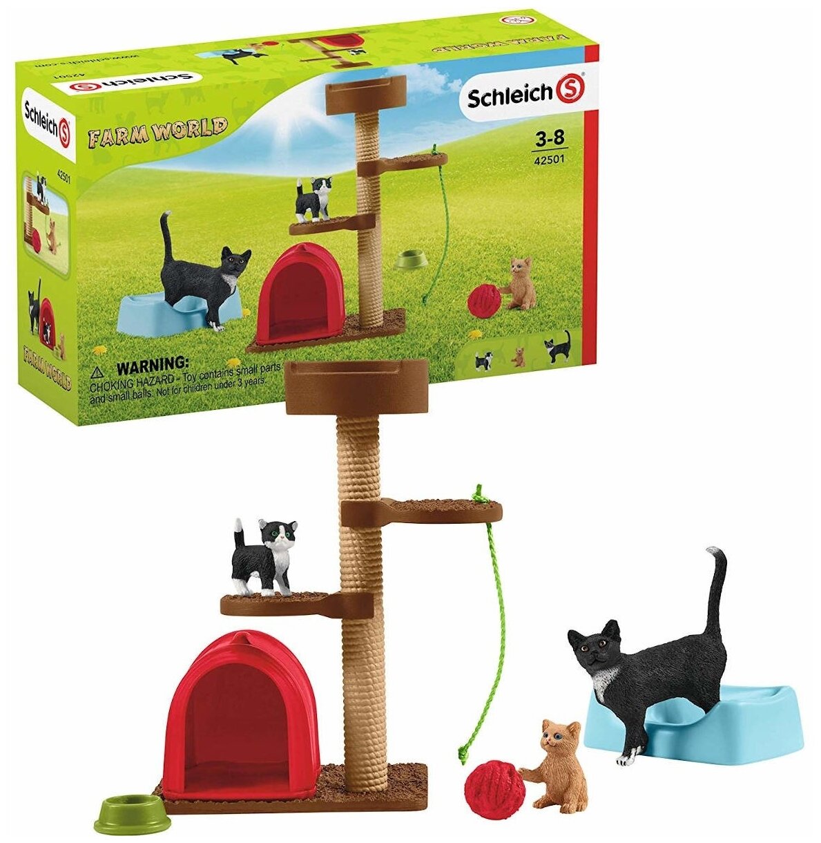 Набор Schleich Игровой комплекс с кошкой и котятами, 42501
