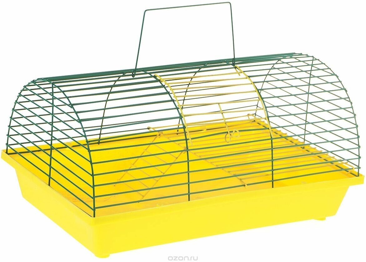 Клетка для грызунов хомяка мышей двухэтажная 36х24х22см, цвет микс - фотография № 2