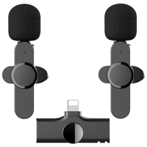 Беспроводной петличный микрофон K3 Bluetooth Type С Lightning двойная петличка iPhone iPad Android с шумоподавлением