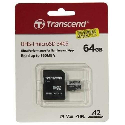 sd карта transcend high performance 340s ts128gusd340s Карта памяти Transcend TS64GUSD340S