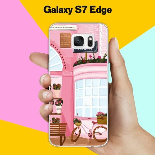Силиконовый чехол на Samsung Galaxy S7 Edge Розовые здания / для Самсунг Галакси С7 Едж силиконовый чехол на samsung galaxy s7 edge синий цвет для самсунг галакси с7 едж