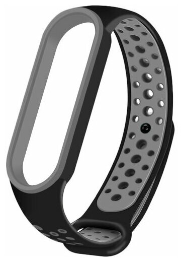 Aксессуар Ремешок Red Line для Xiaomi Mi Band 6 Silicone Black-Grey УТ000025205