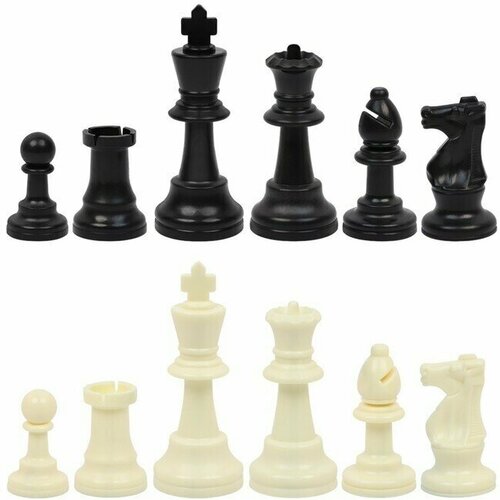 Шахматные фигуры турнирные Leap, 32 шт, король h-9,5 см, пешка h-5 см, полипропилен