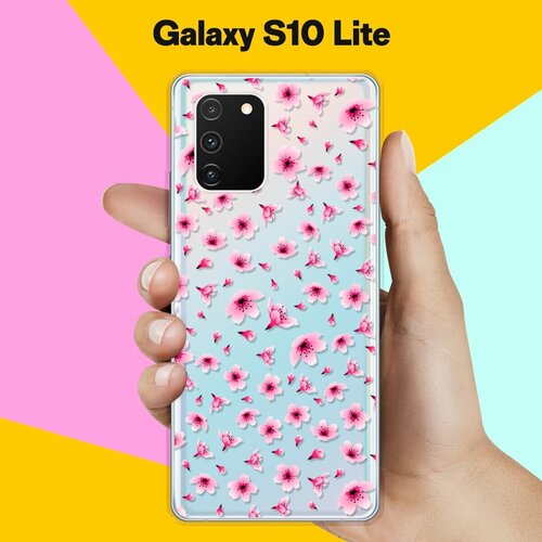 Силиконовый чехол Цветы розовые на Samsung Galaxy S10 Lite силиконовый чехол фиолетовые цветы на samsung galaxy s10